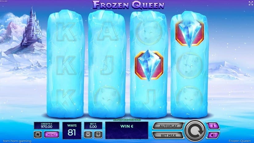 Screenshot videoslot slotmachine Frozen Queen