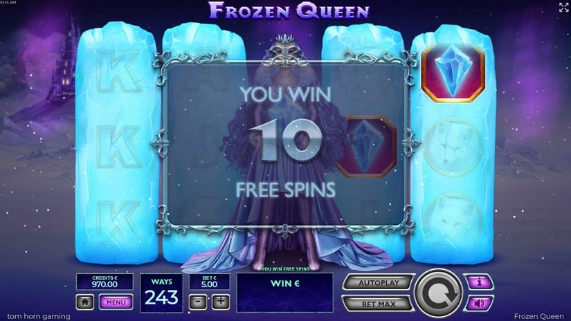 Screenshot videoslot slotmachine Frozen Queen