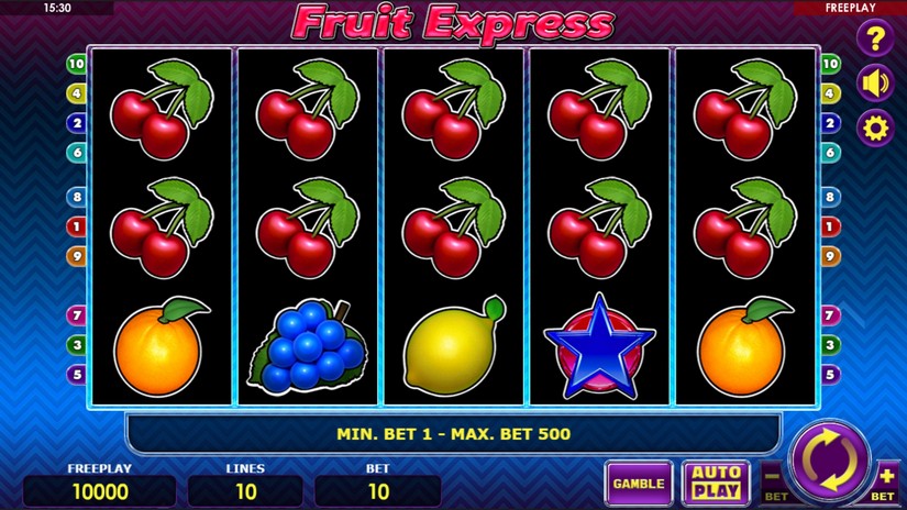 Screenshot videoslot Fruit Express