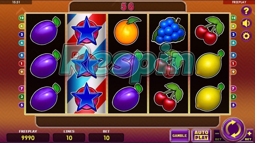 Screenshot videoslot slotmachine Fruit Express