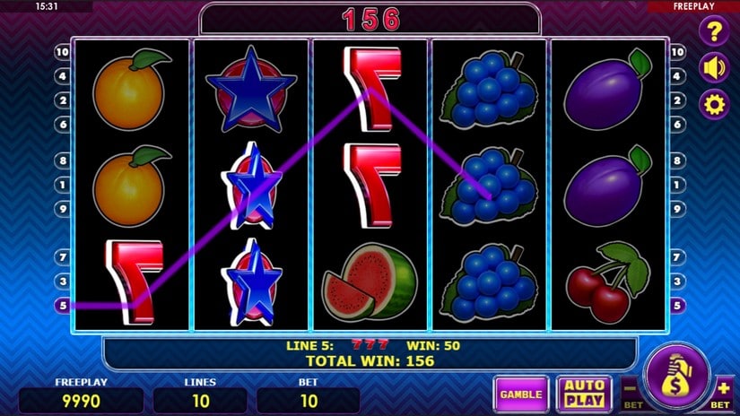 Screenshot videoslot slotmachine Fruit Express