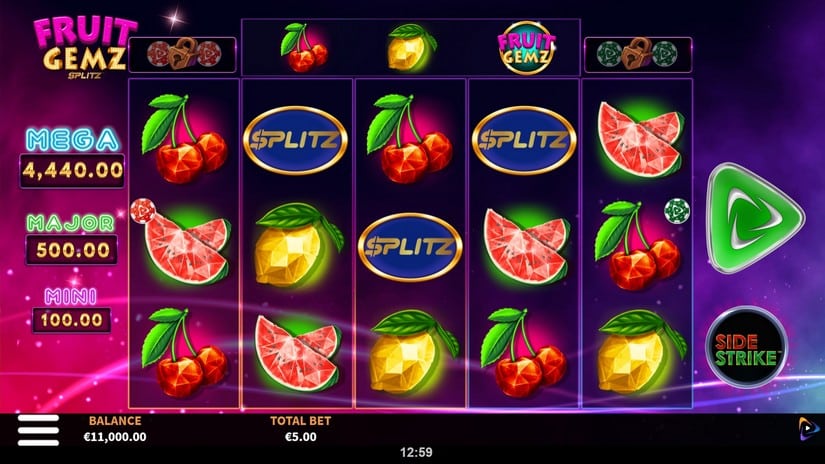 Screenshot videoslot Fruit Gemz Splitz