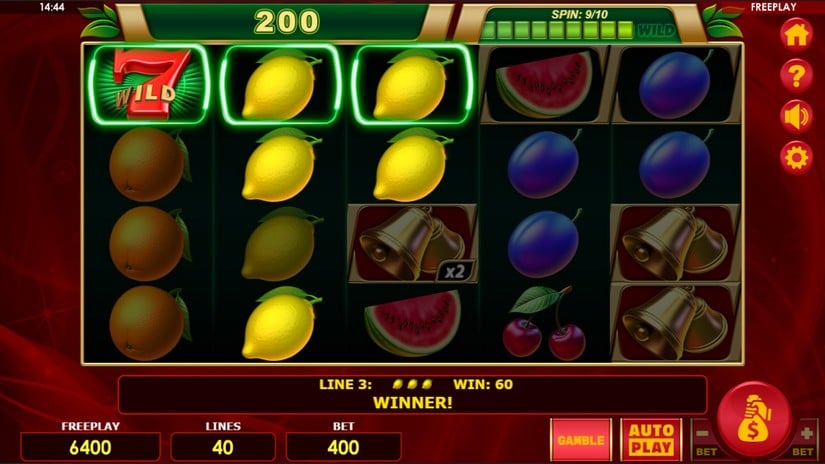 Screenshot videoslot slotmachine Fruit Loop