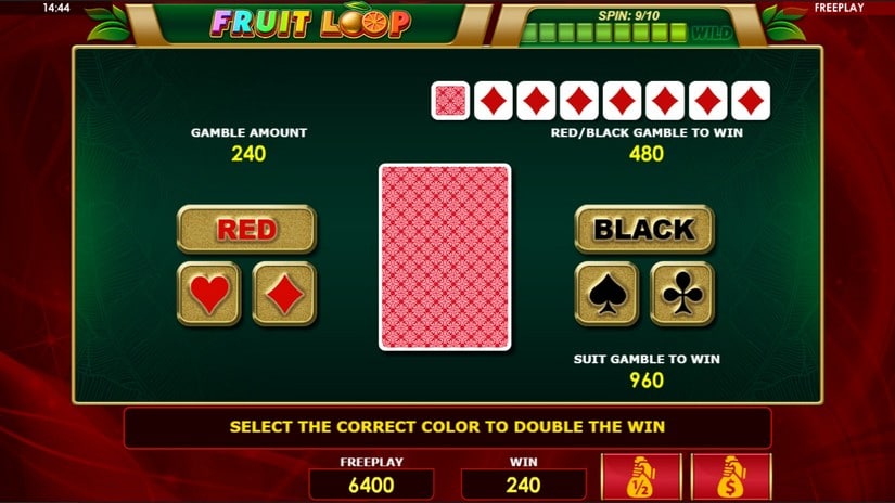 Screenshot videoslot slotmachine Fruit Loop