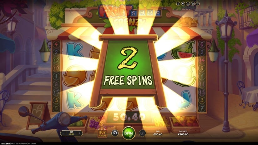 Screenshot videoslot slotmachine Fruit Shop Frenzy