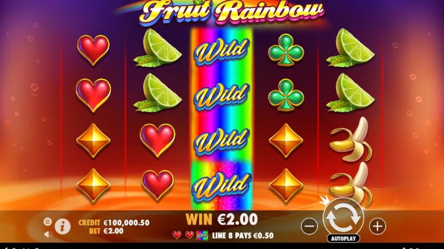 Screenshot videoslot slotmachine Fruit Rainbow