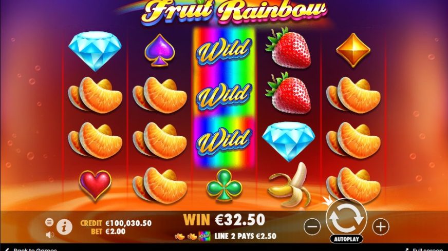 Screenshot videoslot slotmachine Fruit Rainbow