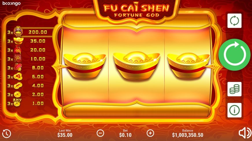 Screenshot videoslot slotmachine Fu Cai Shen