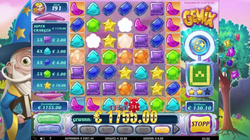 Screenshot videoslot slotmachine Gemix