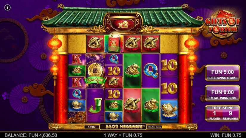 Screenshot videoslot slotmachine Gifts of Fortune Megaways