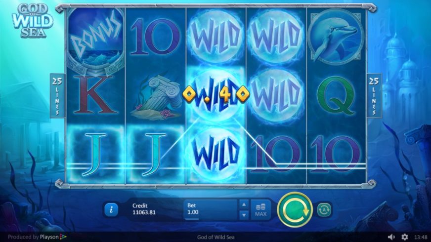 Screenshot videoslot slotmachine God of Wild Sea