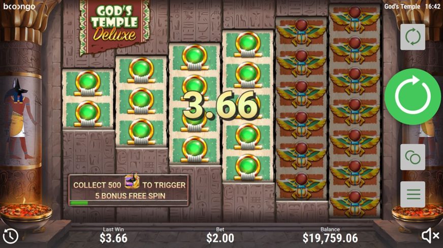 Screenshot videoslot slotmachine God’s Temple Deluxe