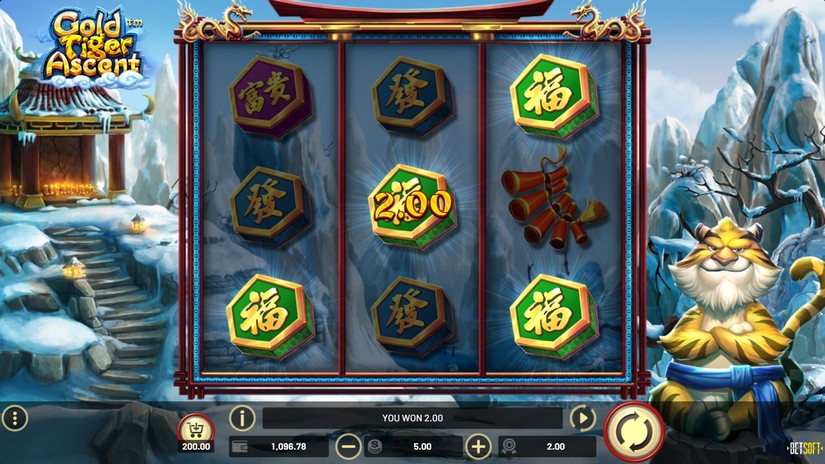 Screenshot videoslot slotmachine Gold Tiger Ascent