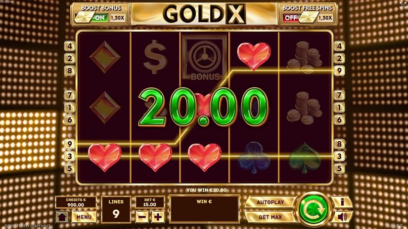 Screenshot videoslot slotmachine Gold X