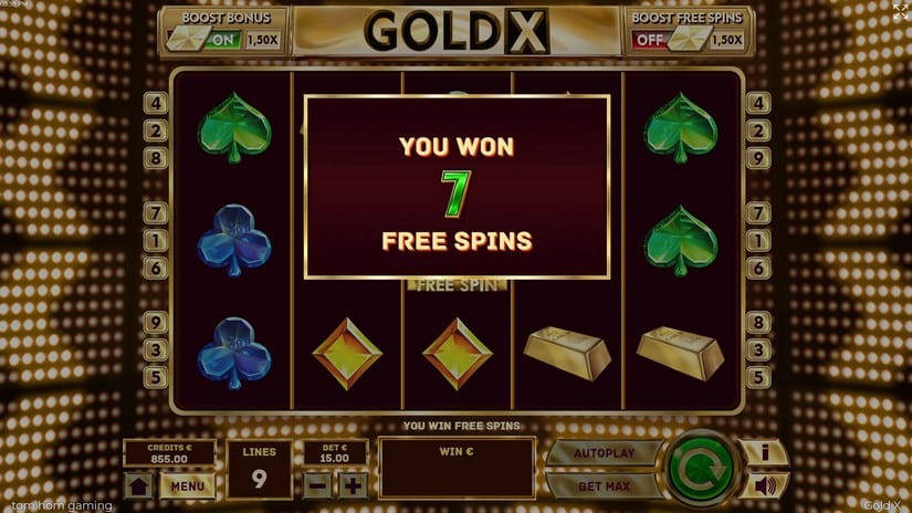 Screenshot videoslot slotmachine Gold X