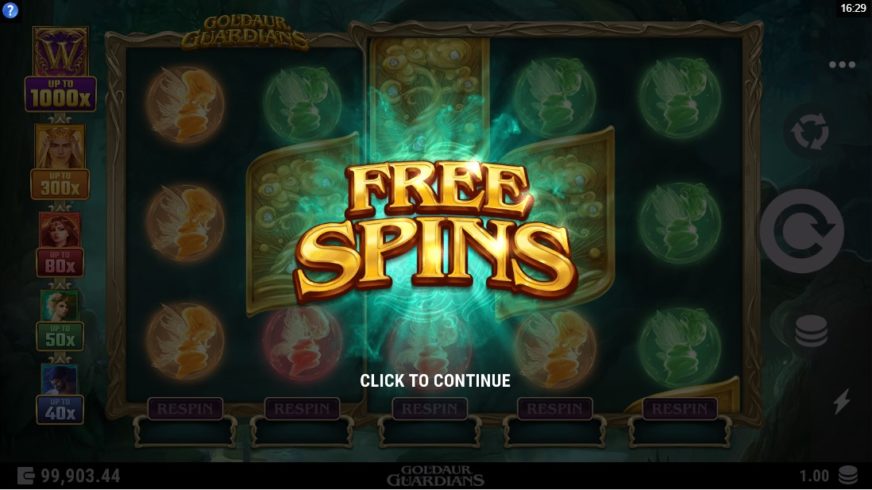 Screenshot videoslot slotmachine Goldaur Guardians