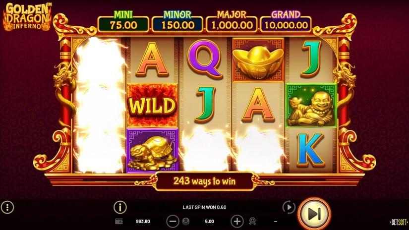 Screenshot videoslot slotmachine Golden Dragon Inferno