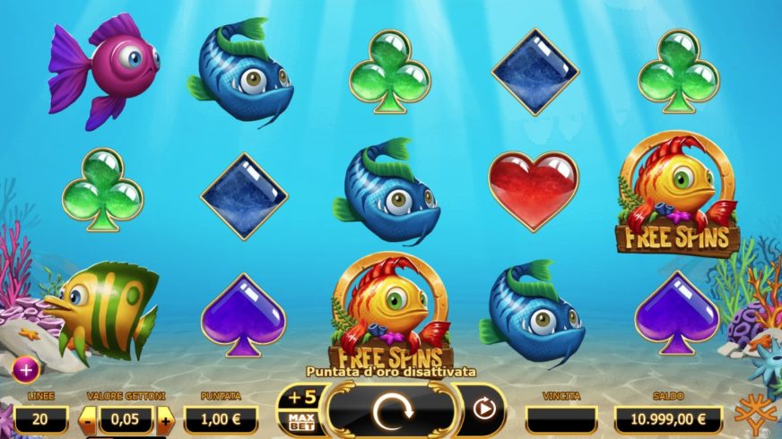 Screenshot videoslot slotmachine Golden Fish Tank