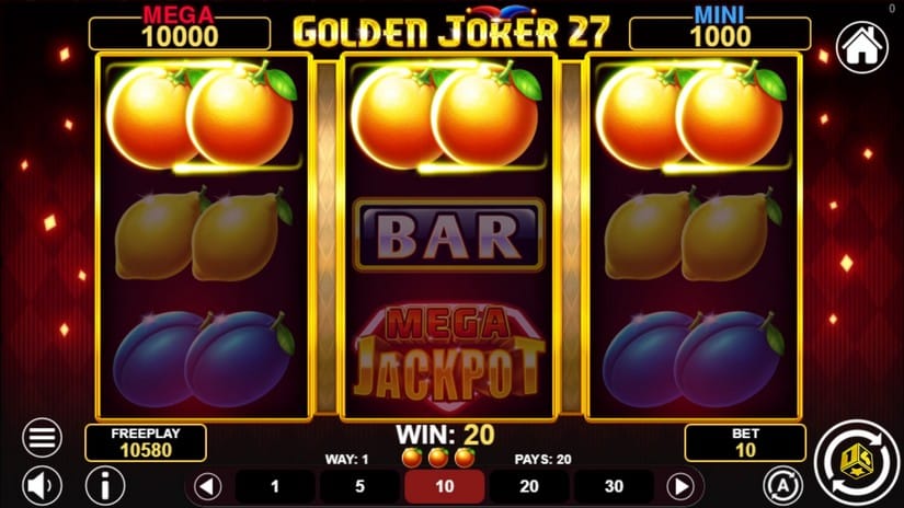 Screenshot videoslot slotmachine Golden Joker 27