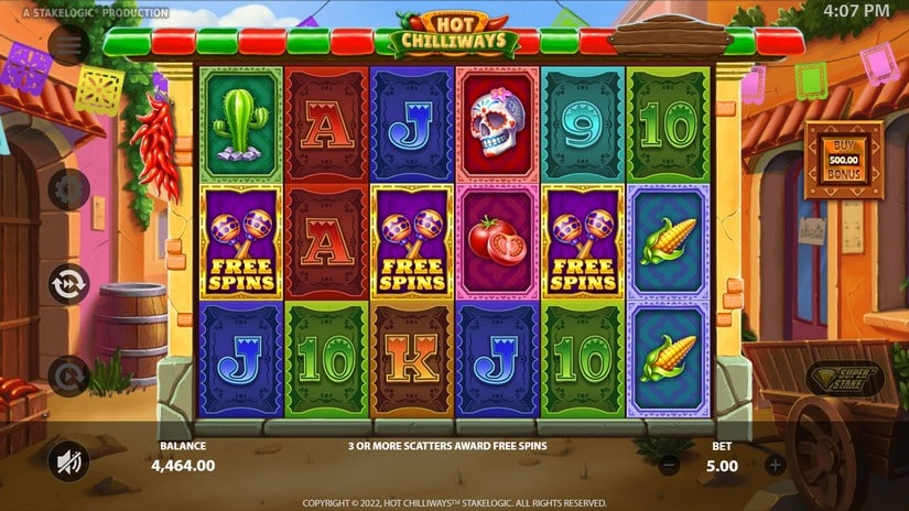 Screenshot videoslot slotmachine Hot Chilliways