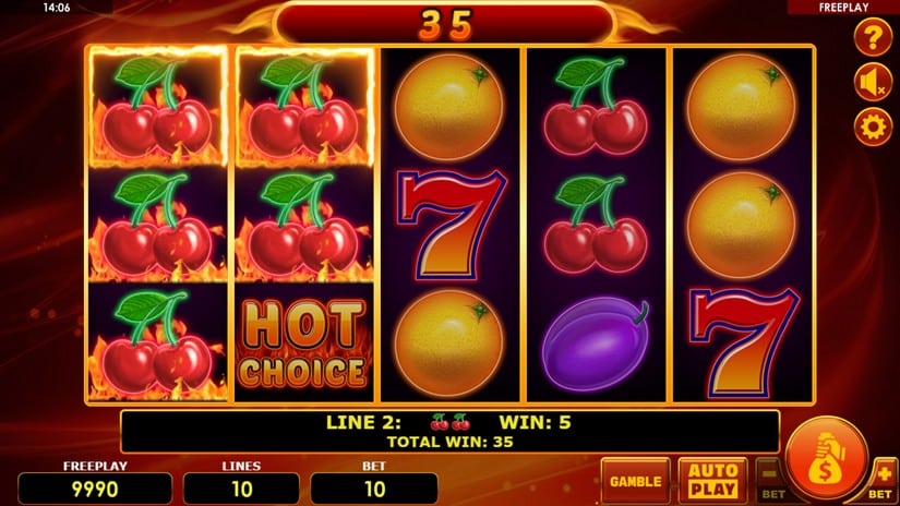 Screenshot videoslot slotmachine Hot Choice Deluxe