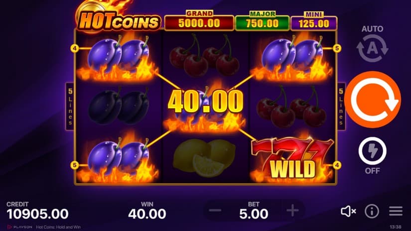 Screenshot videoslot slotmachine Hot Coins: Hold and Win