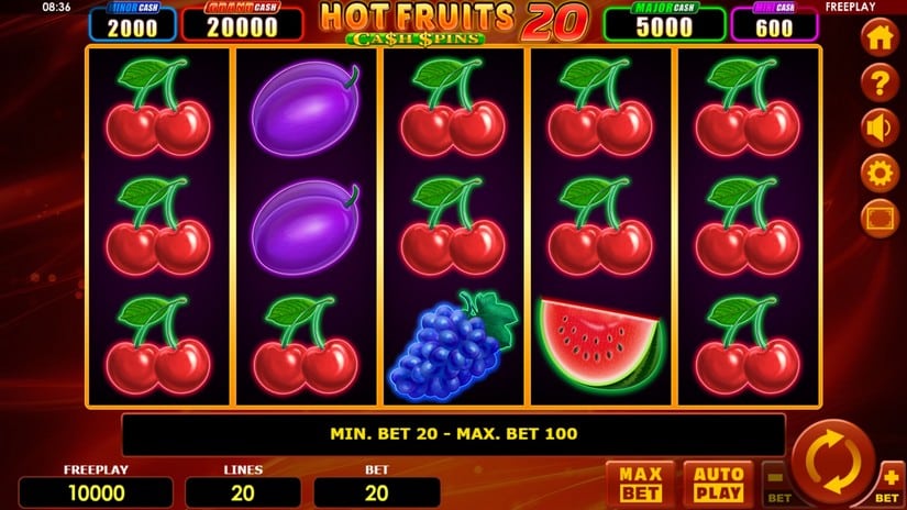 Hot Fruits 20 Cash Spins