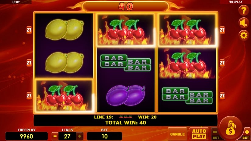 Screenshot videoslot slotmachine Hot Fruits 27