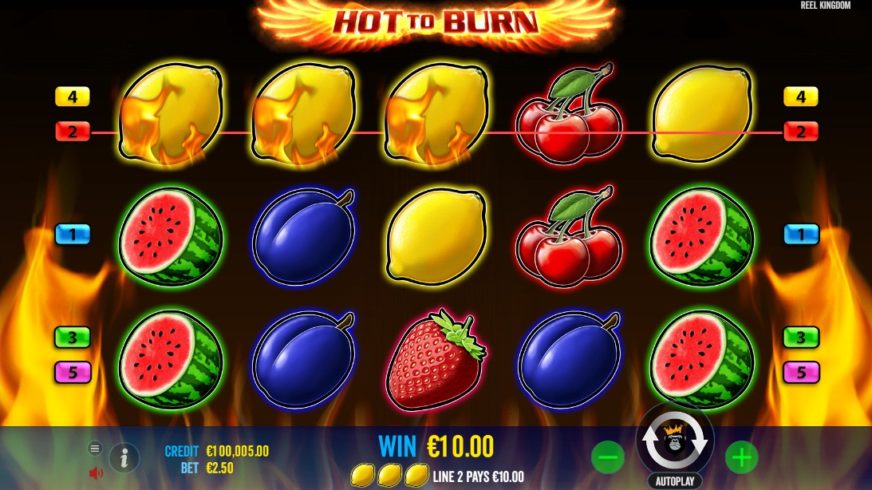 Screenshot videoslot slotmachine Hot to Burn