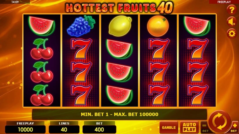 Screenshot videoslot Hottest Fruits 40