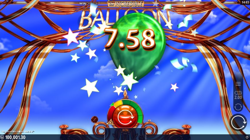 Screenshot videoslot slotmachine Incredible Balloon Machine