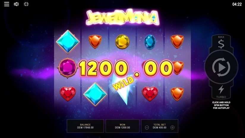 Screenshot videoslot slotmachine Jewel Mania