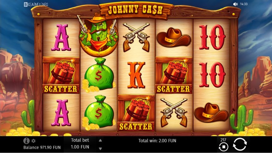 Screenshot videoslot slotmachine Johnny Cash