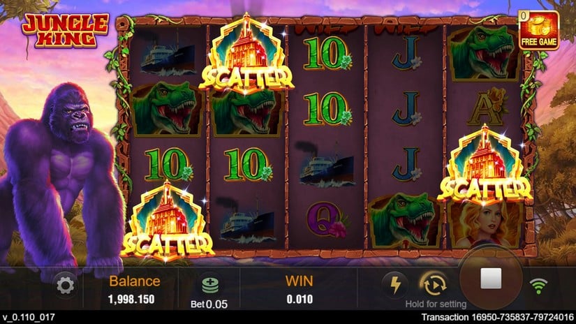 Screenshot videoslot slotmachine Jungle King