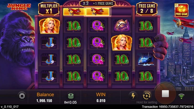 Screenshot videoslot slotmachine Jungle King