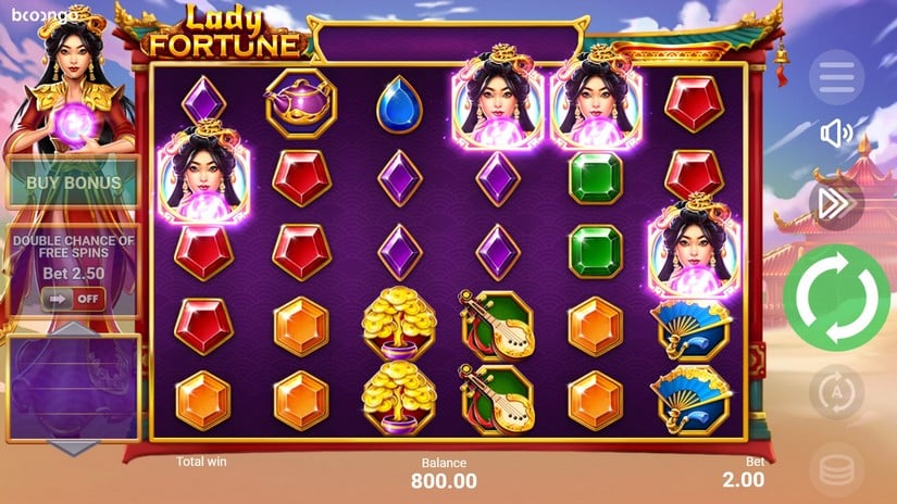 Screenshot videoslot slotmachine Lady Fortune