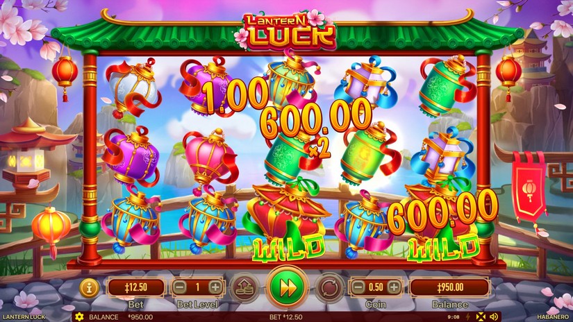 Screenshot videoslot slotmachine Lantern Luck