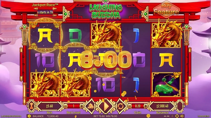 Screenshot videoslot slotmachine Laughing Buddha