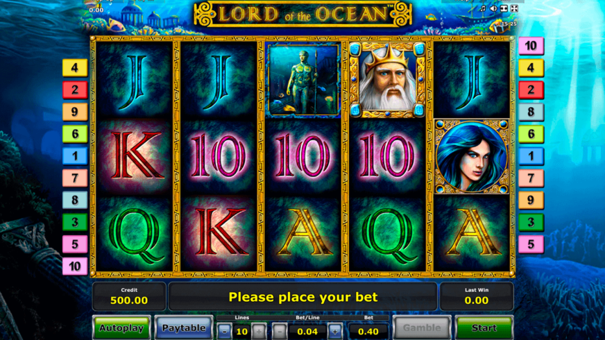 Screenshot videoslot slotmachine Lord of the Ocean