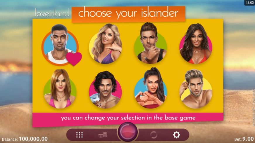 Screenshot videoslot slotmachine Love Island