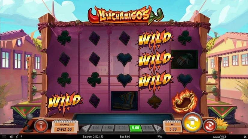 Screenshot videoslot slotmachine Luchamigos