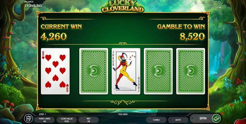 Screenshot videoslot slotmachine Lucky Cloverland