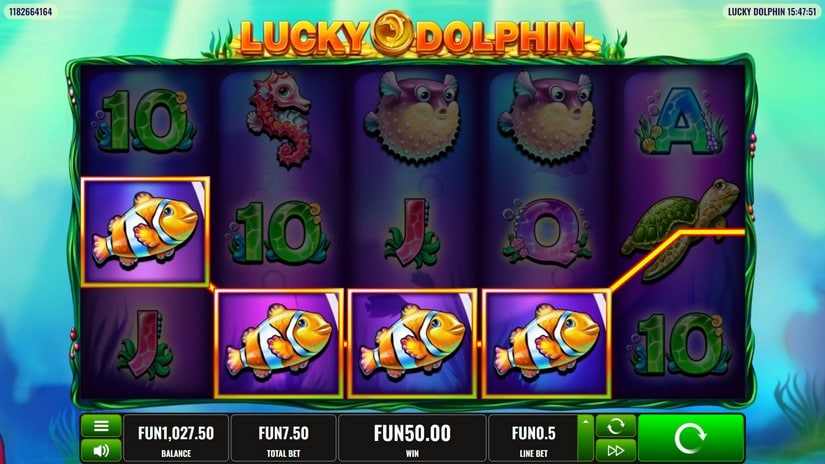 Screenshot videoslot slotmachine Lucky Dolphin