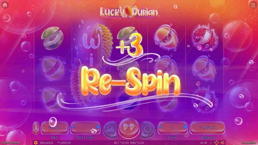 Screenshot videoslot slotmachine Lucky Durian