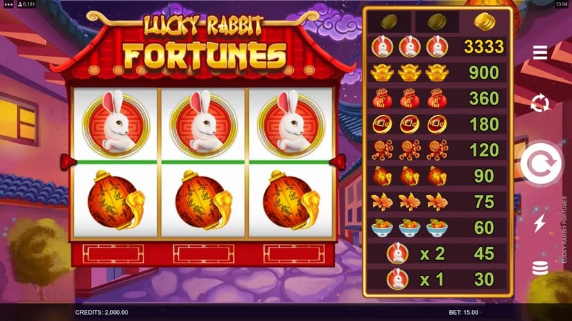 Screenshot videoslot Lucky Rabbit Fortunes