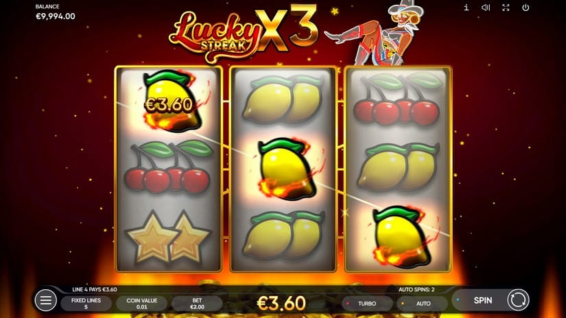 Screenshot videoslot slotmachine Lucky Streak X