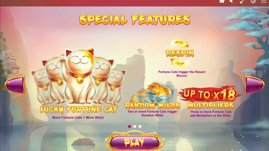 Screenshot videoslot slotmachine Lucky Fortune Cat