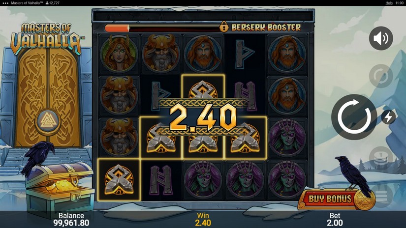 Screenshot videoslot slotmachine Masters Of Valhalla