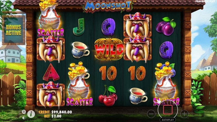 Screenshot videoslot slotmachine Moonshot