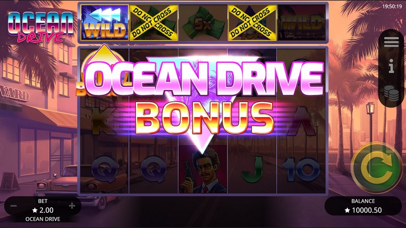 Screenshot videoslot slotmachine Ocean Drive